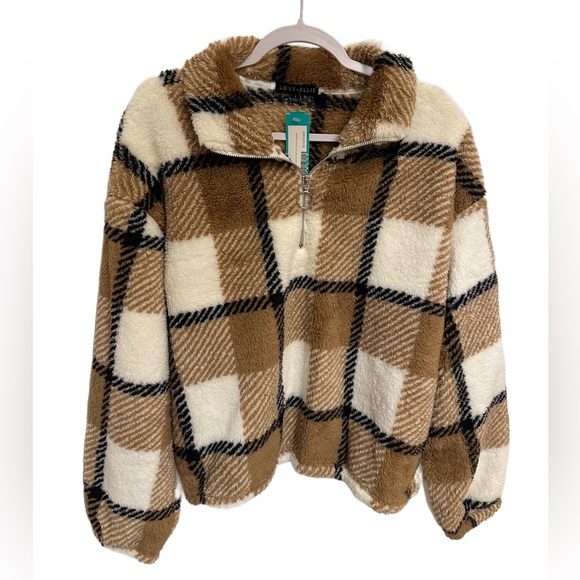 Love Ellie Sweaters - Love Ellie- Caloundra Collared Half Zip Sherpa Pullover